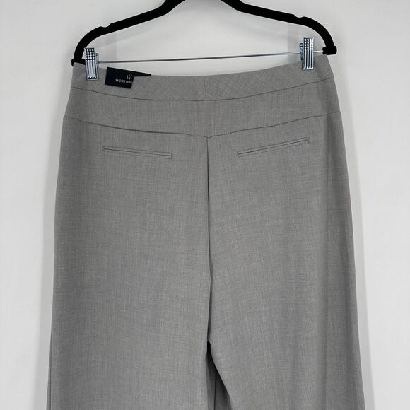 Worthington NWT Womens Wide Leg Trouser Pants Size 12 Hi Rise Gray Pleated Front - Picture 5 of 11
